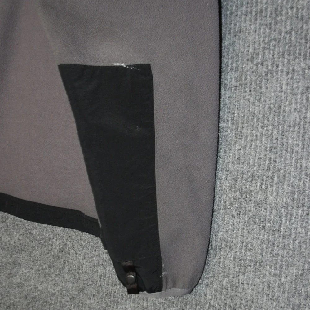 The North Face Denali Fleece Jacket Mens M Grey Black Polartec Full‎ Zip Coat